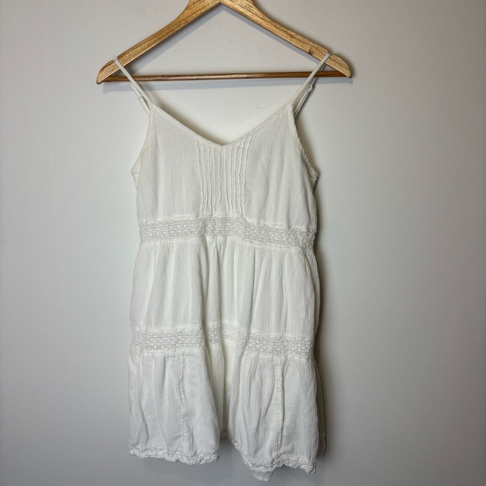 Aerie White Mini Dress Bridal Summer Boho